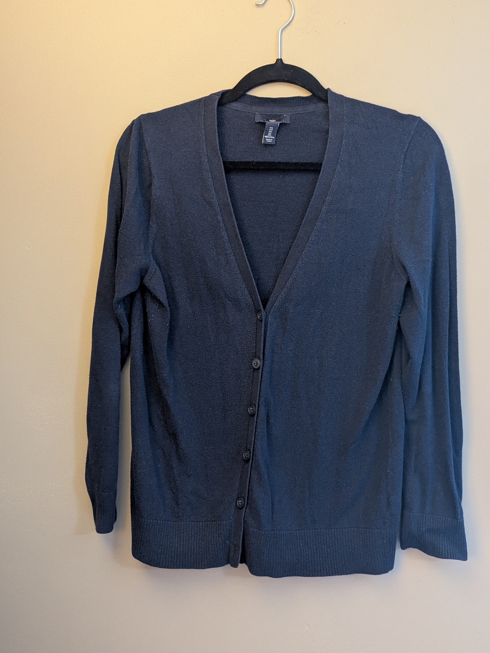 GAP Women's Navy Blue V-Neck Button Cardigan Size L